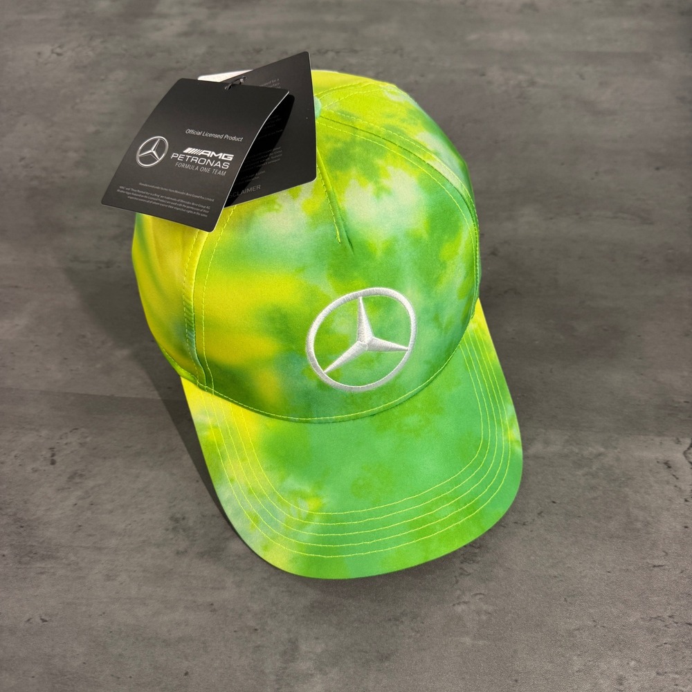 Mercedes AMG Petronas Hat Green Yellow Tie Dye Brazil GP F1 Cap Lewis Hamilton